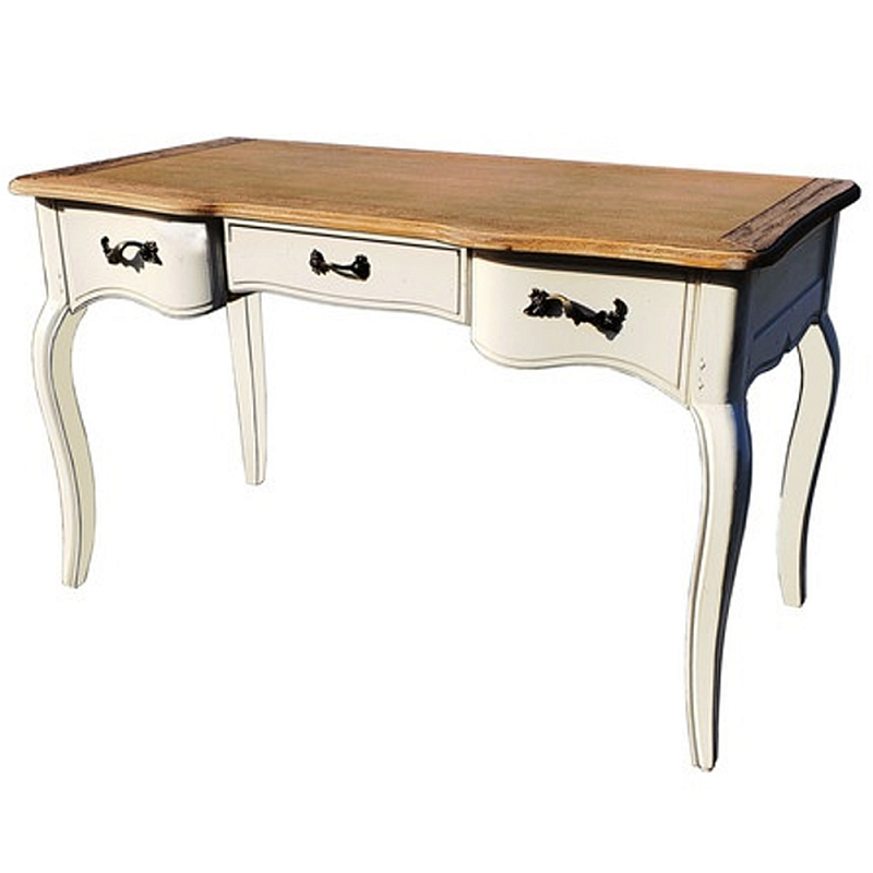 Письменный стол в стиле прованс Montmartre Provence Wooden White Desk Золотой дуб Белый в Санкт-петербурге | Loft Concept 