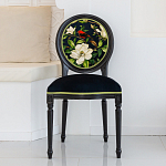Стул чёрный из натурального бука с изображением птица в саду Blooming Red Birds варинант исполнения - 3 | Loft Concept в Санкт-петербурге
