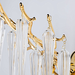 Бра золотого цвета с разветвленными ветвями и длинными прозрачными подвесками в форме стеклянных сосулек Droplet Chandelier варинант исполнения - 4 | Loft Concept в Санкт-петербурге