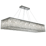 Прямоугольная люстра с хрустальными подвесками Crystal Art Chrome Rectangular Chandelier варинант исполнения - 1 | Loft Concept в Санкт-петербурге