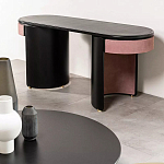 Дизайнерский письменный стол овальной формы с 2-мя выдвижными ящиками по бокам Parsec варинант исполнения - 3 | Loft Concept в Санкт-петербурге