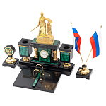 Настольный письменный набор из малахита и долерита Leader Organizer варинант исполнения - 2 | Loft Concept в Санкт-петербурге