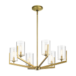 Люстра с 6-ю прозрачными цилиндрическими плафонами Kichler варинант исполнения - 2 | Loft Concept в Санкт-петербурге