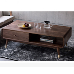 Кофейный стол из дерева с ящиком и нишей для хранения Coffee Walnut Table варинант исполнения - 3 | Loft Concept в Санкт-петербурге