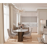 Торшер с белым тканевым абажуром на мраморном основании Cconcise варинант исполнения - 3 | Loft Concept в Санкт-петербурге