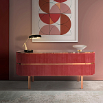 Дизайнерский комод овальный с розовой бархатной обивкой Edith варинант исполнения - 2 | Loft Concept в Санкт-петербурге