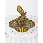 Конфетница прозрачная стеклянная на бронзовых ножках в виде морских коньков с крышкой в виде ракушки Eden Garden варинант исполнения - 2 | Loft Concept в Санкт-петербурге