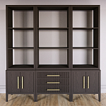 Модульный стеллаж Primo из трех составных элементов Темный орех варинант исполнения - 2 | Loft Concept в Санкт-петербурге