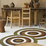 Ковер круглый из хлопка с контрастным узором Bullseye 150 варинант исполнения - 6 | Loft Concept в Санкт-петербурге