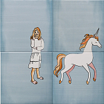 Плитка с узором Девочка единорог варинант исполнения - 1 | Loft Concept в Санкт-петербурге