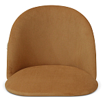 Барный стул со спинкой и металлической подставкой на 3-х деревянных ножках Горчичный Велюр Vendramin Chair варинант исполнения - 3 | Loft Concept в Санкт-петербурге