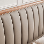 Кровать двуспальная с мягким изголовьем Moon Walnut Bed варинант исполнения - 8 | Loft Concept в Санкт-петербурге