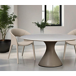 Стол обеденный круглый мраморный на бежевом основании Valedmir варинант исполнения - 6 | Loft Concept в Санкт-петербурге