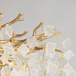 Люстра подвесная золотого цвета с декоративными ветвями и прозрачными рельефными подвесками FAIRYTREE Light варинант исполнения - 6 | Loft Concept в Санкт-петербурге