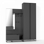 Двухдверный шкаф цвета графит Strict Lines варинант исполнения - 4 | Loft Concept в Санкт-петербурге