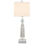 Настольная лампа с прямоугольным тканевым абажуром на белом мраморном основании Silver Threads варинант исполнения - 2 | Loft Concept в Санкт-петербурге