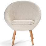 Кресло на деревянных ножках с обивкой из ткани букле Aldo Boucle Armchair варинант исполнения - 2 | Loft Concept в Санкт-петербурге