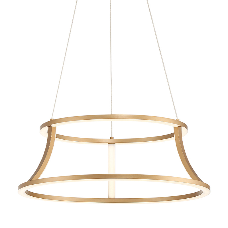 Люстра золотого цвета с 2-мя светодиодными кольцами Eurofase Золотой Прозрачный в Санкт-петербурге | Loft Concept 