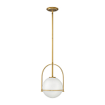 Подвесной светильник с белым плафоном в форме шара в арочной подвеске Hinkley варинант исполнения - 10 | Loft Concept в Санкт-петербурге