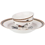 Сервиз обеденный из фарфора с изображением лошадей на 6 персон 23 предмета Porcelain Horse Set  варинант исполнения - 1 | Loft Concept в Санкт-петербурге