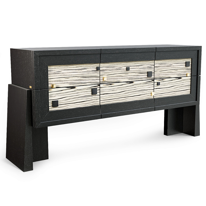 Дизайнерский Комод Tlaloc  Черный матовый Бежевый в Санкт-петербурге | Loft Concept 