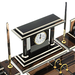 Настольный письменный набор с часами из природного камня обсидиана Team leader варинант исполнения - 5 | Loft Concept в Санкт-петербурге