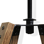 Барный стул со спинкой и металлической подставкой на 4-х деревянных ножках Зеленый Велюр Vendramin Chair варинант исполнения - 6 | Loft Concept в Санкт-петербурге