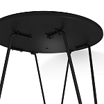 Стол журнальный с круглой столешницей из стекла на 3-х черных ножках Beige Marble варинант исполнения - 5 | Loft Concept в Санкт-петербурге