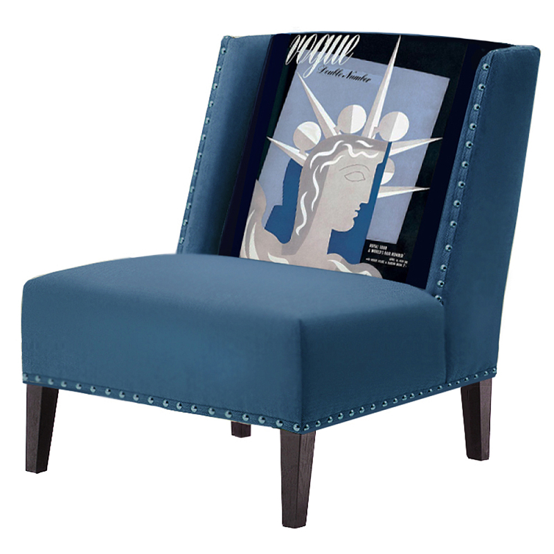 FUN Armchair Ctatue of Liberty Blue Дизайнерское кресло с цветным принтом  Сапфирово-синий в Санкт-петербурге | Loft Concept 