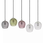 Подвесной светильник каскадный с 5-ю фактурными стеклянными плафонами Cascade with Relief Lampshades варинант исполнения - 3 | Loft Concept в Санкт-петербурге