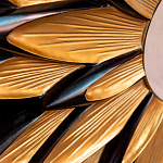 Зеркало-солнце в раме золотого и черного цвета Rays of Peace варинант исполнения - 2 | Loft Concept в Санкт-петербурге