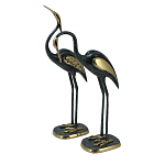 Статуэтка бронзовая пара Журавли синие Bronze Birds варинант исполнения - 1 | Loft Concept в Санкт-петербурге