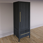 Узкий Шкаф Primo с 2 выдвижными ящиками Черный дуб варинант исполнения - 3 | Loft Concept в Санкт-петербурге