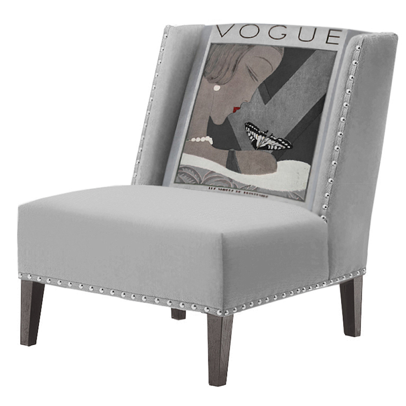 FUN Armchair  Vogui II Gray Дизайнерское кресло с цветным принтом Серый в Санкт-петербурге | Loft Concept 