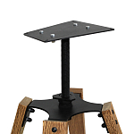 Барный стул со спинкой и мягкой обивкой с ромбами на 4-х деревянных ножках Бежевый Велюр Ava Charm варинант исполнения - 6 | Loft Concept в Санкт-петербурге