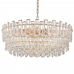 Круглая люстра с хрустальными подвесками на золотистом каркасе Gorgeous Crystal Light варинант исполнения - 9 | Loft Concept в Санкт-петербурге