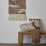 Чехол на подушку с вышивкой в виде геометрических узоров Beige Calista Rect варинант исполнения - 6 | Loft Concept в Санкт-петербурге