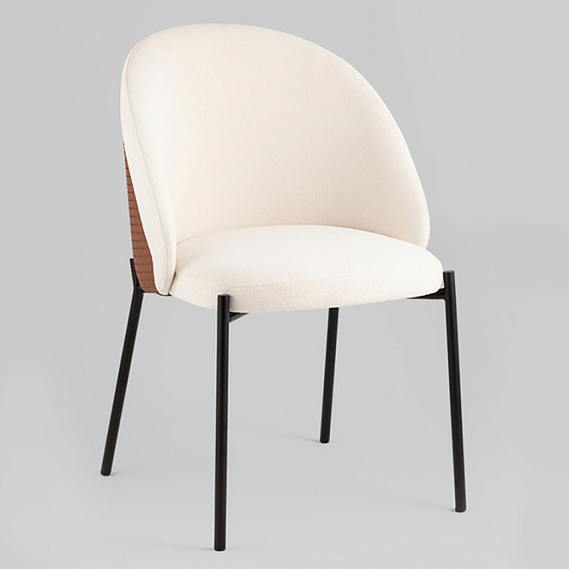 Стул обеденный Mauldine с экокожей Молочный Черный Охра в Санкт-петербурге | Loft Concept 