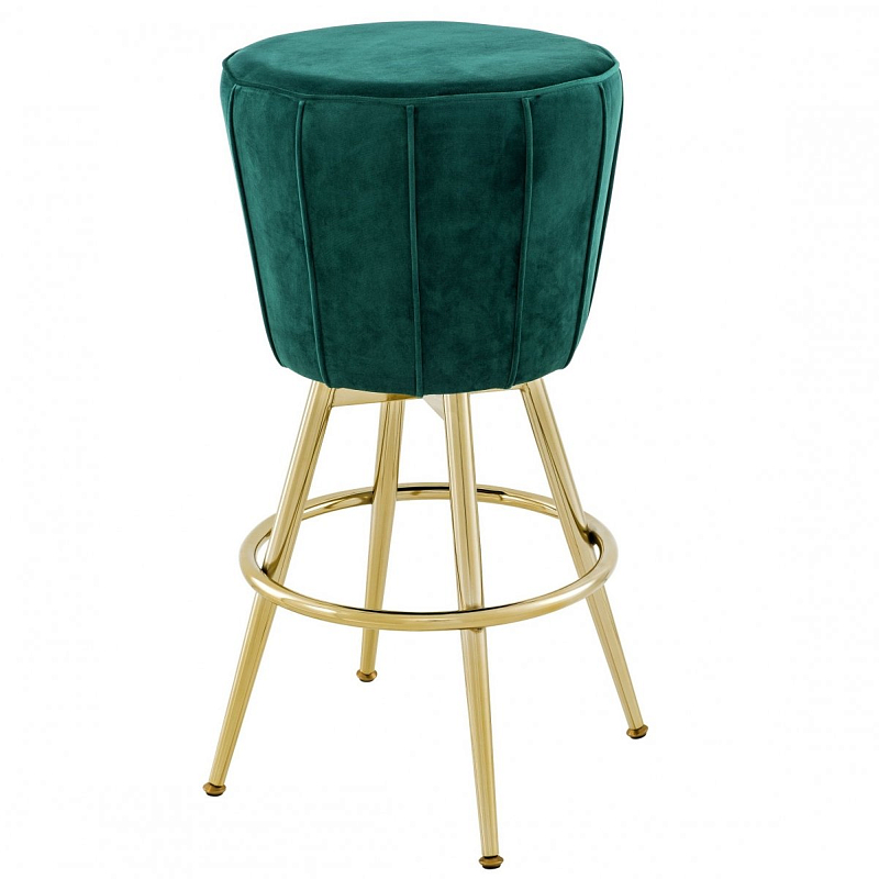 Барный стул Eichholtz Bar Stool Bolton Бирюзовый Глянцевое золото в Санкт-петербурге | Loft Concept 