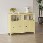 Дизайнерский комод с  2-мя рельефными откидными дверками из стекла Mikko варинант исполнения - 1 | Loft Concept в Санкт-петербурге