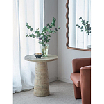 Столик приставной с круглой столешницей Textured Cream Table варинант исполнения - 7 | Loft Concept в Санкт-петербурге