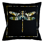 Подушка декоративная стрекоза сине-зелёный орнамент Ikat Pattern варинант исполнения - 1 | Loft Concept в Санкт-петербурге