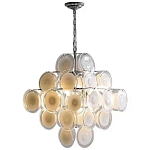 Люстра  с каскадом из круглых декоративных элементов  White Clear Glass Chandelier варинант исполнения - 1 | Loft Concept в Санкт-петербурге
