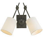 Бра с двумя тканевыми абажурами в форме цилиндра Prerequisites варинант исполнения - 2 | Loft Concept в Санкт-петербурге
