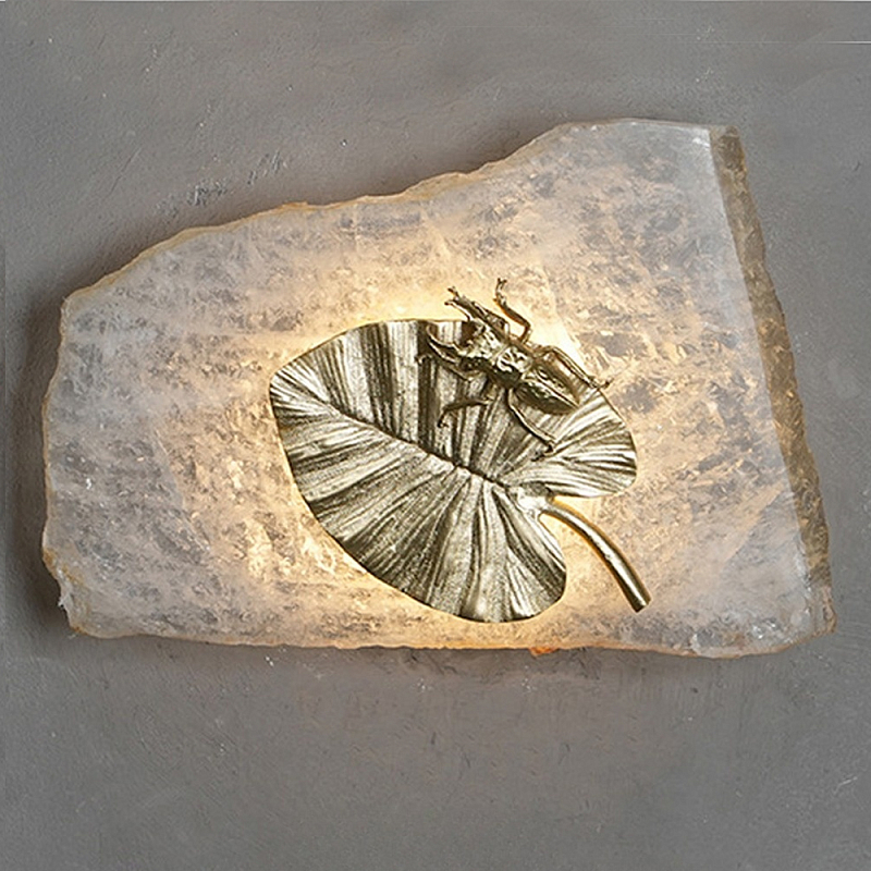 Бра Декоративный лист Glacial Fragment Медь Прозрачный Бра Декоративный лист Glacial Fragment Медь Прозрачный в Санкт-петербурге | Loft Concept