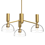 Люстра с 3-мя прозрачными полусферическими плафонами из стекла Alora Mood варинант исполнения - 1 | Loft Concept в Санкт-петербурге