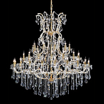 Люстра многоярусная с 53-мя лампочками и прозрачными хрустальными подвесками на основании золотого цвета Crystal lamps варинант исполнения - 1 | Loft Concept в Санкт-петербурге