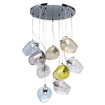 Люстра каскадная с 9-ю разноцветными стеклянными плафонами Kaleido варинант исполнения - 2 | Loft Concept в Санкт-петербурге