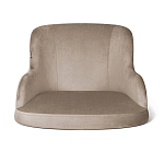 Барный стул со спинкой и подлокотниками на 4-х коричневых ножках Бежевый Велюр Ava Charm варинант исполнения - 2 | Loft Concept в Санкт-петербурге