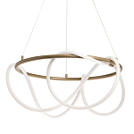Люстра подвесная круглая золотого цвета с белыми изогнутыми световыми линиями Luke Lampco Tracer Lamp варинант исполнения - 1 | Loft Concept в Санкт-петербурге